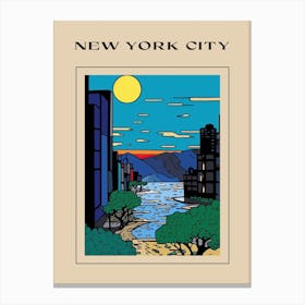 Minimal Design Style Of New York City, Usa 3 Poster Canvas Print