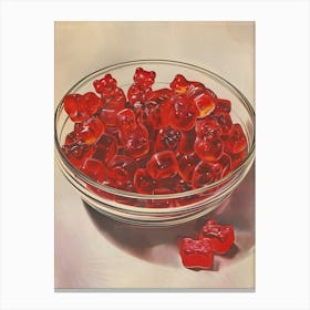 Red Gummy Bears Vintage Advertisement Illustration 3 Canvas Print