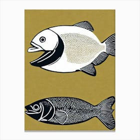 Haddock II Linocut Canvas Print