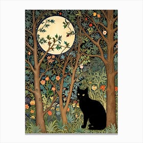 William Morris Cat In The Forest 9 Canvas Print