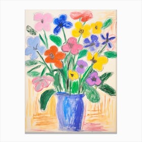 Flower Painting Fauvist Style Periwinkle 1 Canvas Print