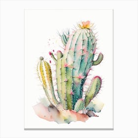 Fishhook Cactus Storybook Watercolours Canvas Print
