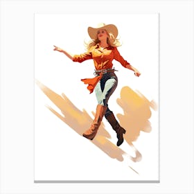 50 S Style Cowgirl 2 Canvas Print