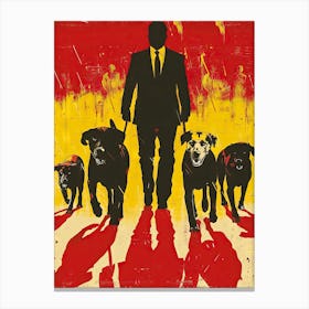 Man With Dogs Canvas Print