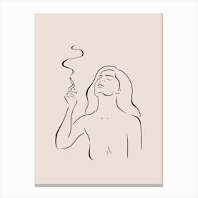 Smoking Girl Canvas Print