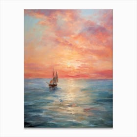 Sailboat At Sunset 16 Canvas Print