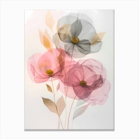 Abstract Romantic Flowers Canvas Print