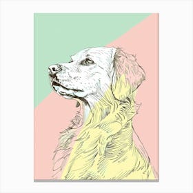 Pastel Nova Scotia Duck Tolling Retriever Dog Pastel Line Illustration 3 Canvas Print