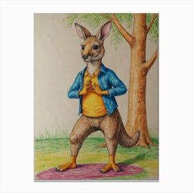 Kangaroo Yoga 3 Canvas Print