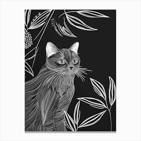 Scottish Fold Cat Minimalist Illustration 2 Canvas Print