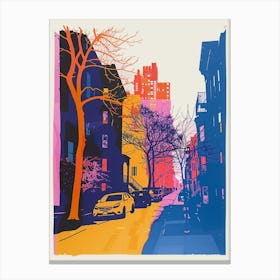 Chelsea New York Colourful Silkscreen Illustration 2 Canvas Print