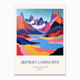 Colourful Abstract Los Glaciares National Park Argentina 3 Poster Blue Canvas Print