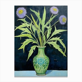 Flowers In A Vase Still Life Painting Cornflower 3 Canvas Print