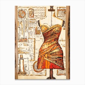 Dress Form In Yellow And Orange Canvas Print