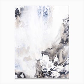 Neutral And White Flower Painting Canvas Print