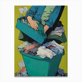 "Urban Acrobat: Asaf Hanuka's Trashcan Stunt" Canvas Print