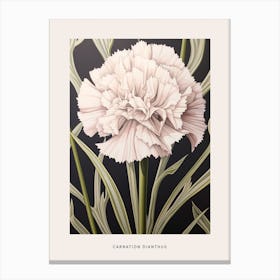 Flower Illustration Carnation Dianthus 2 Poster Canvas Print