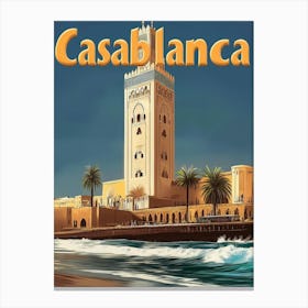 Aihrgdesign A Vintage Travel Poster Of Casablanca Featuring T 4c8fe498 E778 4b66 9815 86da5fd8738b 1 Canvas Print