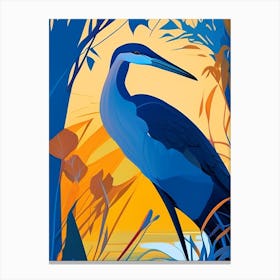 Great Blue Heron Pop Matisse Bird Canvas Print