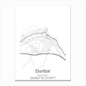 Dunbar,United Kingdom Minimalist Map Canvas Print