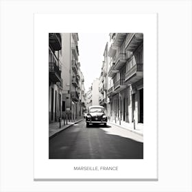 Poster Of Nice, France, Photography In Black And White 1 Canvas Print