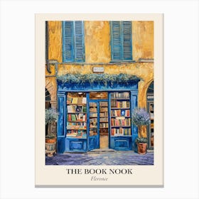 Florence Book Nook Bookshop 1 Poster Canvas Print