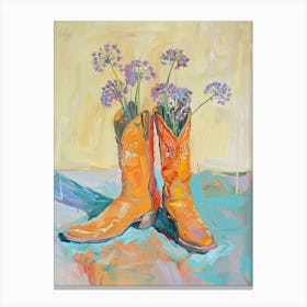 Cowboy Boots And Wildflowers Ramps Canvas Print