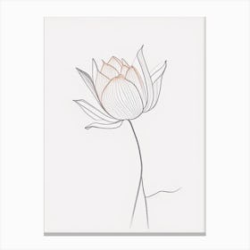 American Lotus Minimal Line Drawing 2 Canvas Print