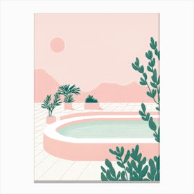 Pink Pool Mediterranean Canvas Print