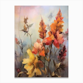 Fall Flower Painting Aconitum 3 Canvas Print