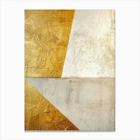 Gold And White Abstract Painting Canvas Print