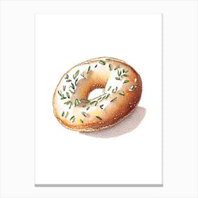 Baked Bagel Minimal Drawing 1 Canvas Print