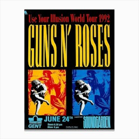 Guns Roses 1992 Use Your Illusion World Tour Poster Canvas Print