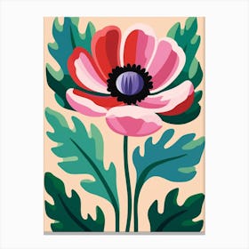 Cut Out Style Flower Art Anemone 1 Canvas Print