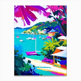 Phuket Thailand Colourful Painting Tropical Destination Canvas Print