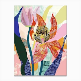 Colourful Flower Illustration Tulip 3 Canvas Print