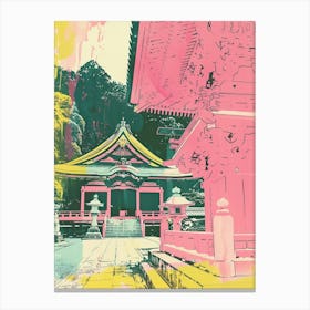 Nikko Japan Retro Duotone Silkscreen 4 Canvas Print