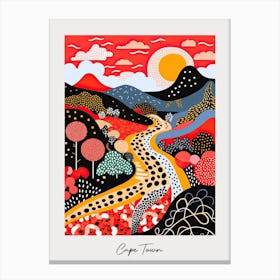 Poster Of Cape Town, Illustration In The Style Of Pop Art 1 Canvas Print