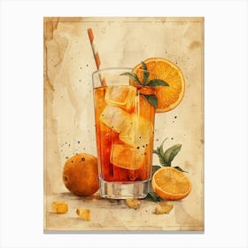 Aperol Spritz Art Print Iced Tea 1 Canvas Print