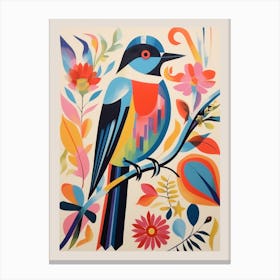 Colourful Scandi Bird Barn Swallow 2 Canvas Print