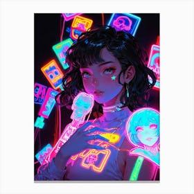 Neon Girl 2 Canvas Print