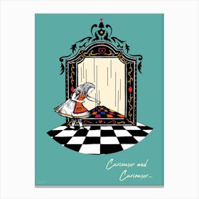 Alice In Wonderland Alice And The Looking Glass Colour Canvas Print