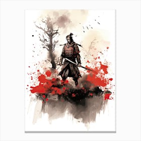 Samurai Sumi E Illustration 1 Canvas Print