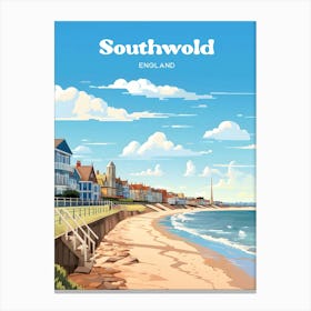 Southwold England Seaside Modern Travel Illustration Canvas Print