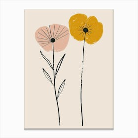 Gaborone Flower Market Boho Minimalist Style 1 Canvas Print