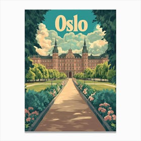 Aihrgdesign A Classic 1960s Travel Poster For Oslo 4 Canvas Print