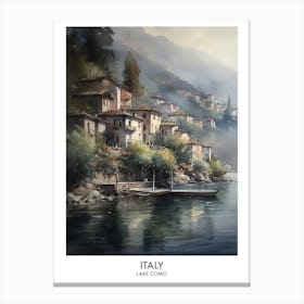 Lake Como, Italy 2 Watercolor Travel Poster Canvas Print