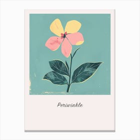 Periwinkle 2 Square Flower Illustration Poster Canvas Print