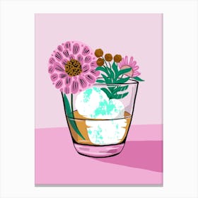 Mint Julep Frozen Floral Cocktail Canvas Print
