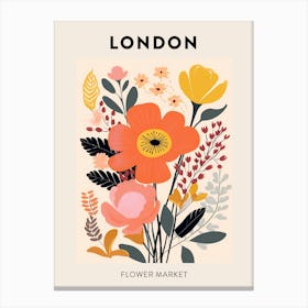 Flower Market Poster London United Kingdom Canvas Print